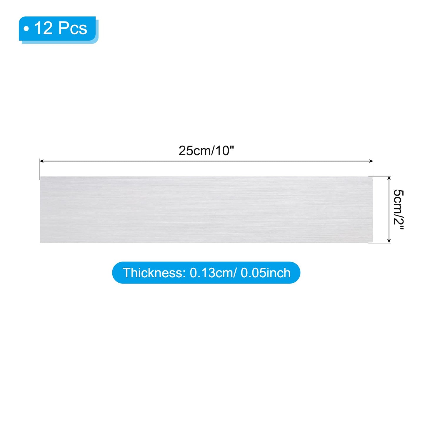 PATIKIL 10"x2" Blank Name Plates, 12 Pack Custom Engraved Name Plate Rectangle Laser Engraving Blanks for Personalized Nameplates Office Desk DIY Painting Supplies, Silver, Black