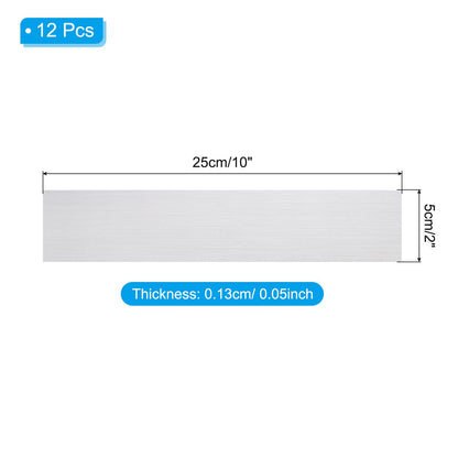 PATIKIL 10"x2" Blank Name Plates, 12 Pack Custom Engraved Name Plate Rectangle Laser Engraving Blanks for Personalized Nameplates Office Desk DIY Painting Supplies, Silver, Black