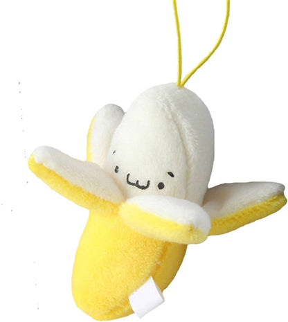 Junfamilee Yellow Peeling Banana Decoration, Birthday Gift PP Cotton Peeling Banana Shape Plush Pendant for Decoration