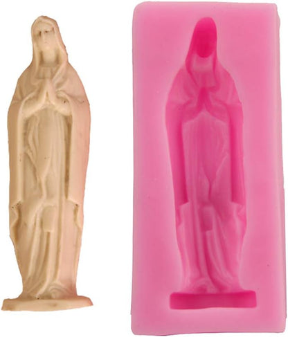 Silicone 3D Molds, Virgin Mary Chocolate Cake Candle Ice Decoration Tool, DIY Bakeware Molds Kit