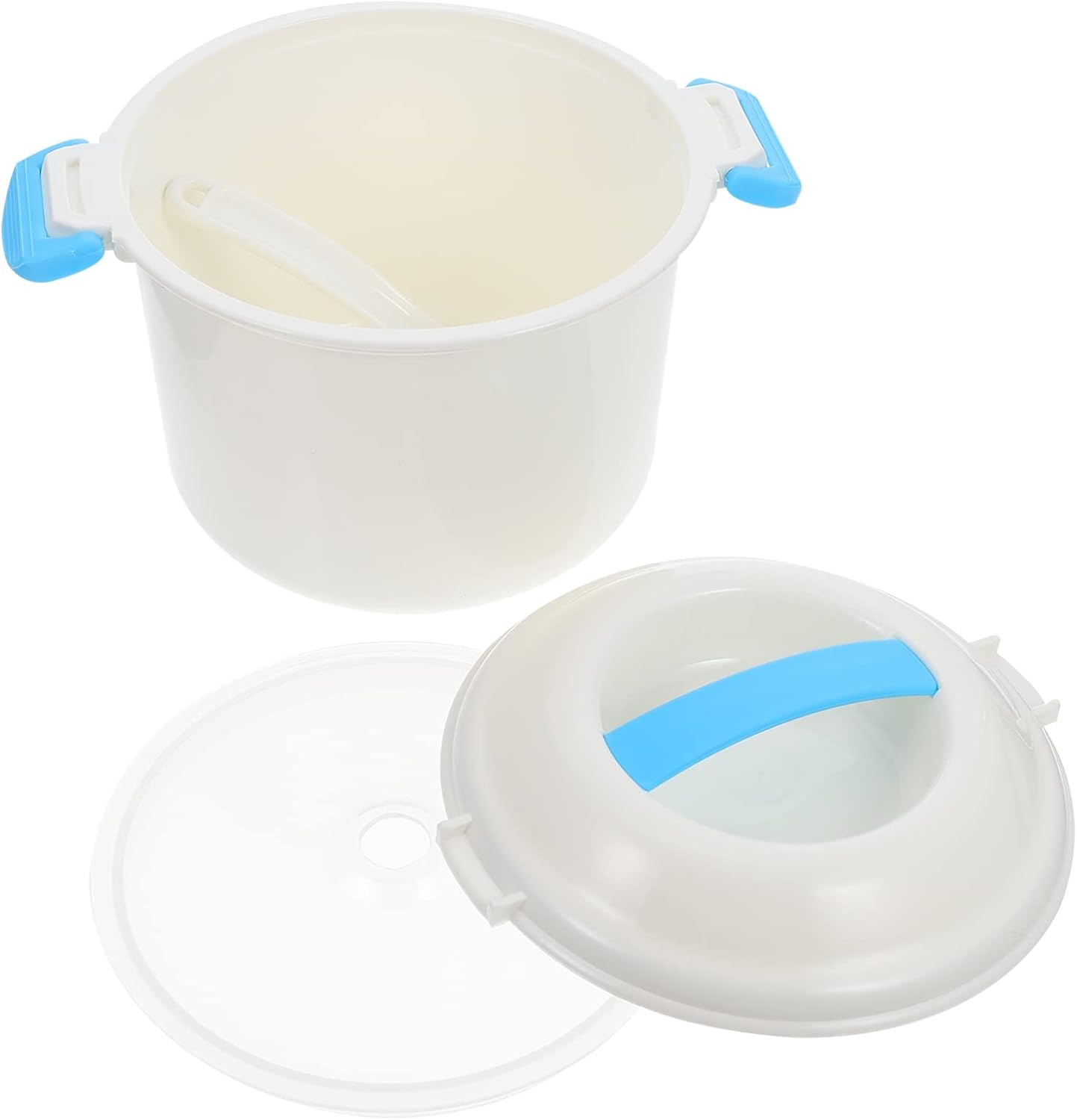 Microwave Rice Steamer Cooker with Double Vent Design for Convenient Steam Discharge, Small Rice Maker