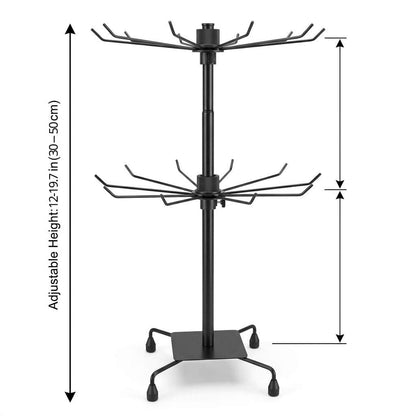 QWORK 2-Tier Rotating Metal Jewelry Display Stand – 2 Pack Adjustable Height Organizer for Necklace, Earrings & Key Rings