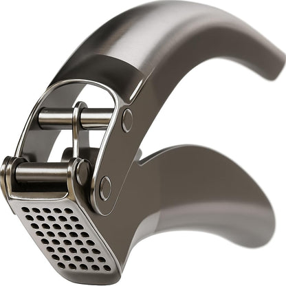 Coolklick Heavy Duty Garlic Press, No Peeling Needed, Stainless Steel Professional Garlic Mincer & Crusher, Dual Lever-Assisted Design with Large Capacity Chamber for Effortless Garlic Crushing.