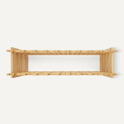 Amazon Basics Stackable Natural Bamboo Wine Rack, 36 Bottle Capacity, Easy to Assemble