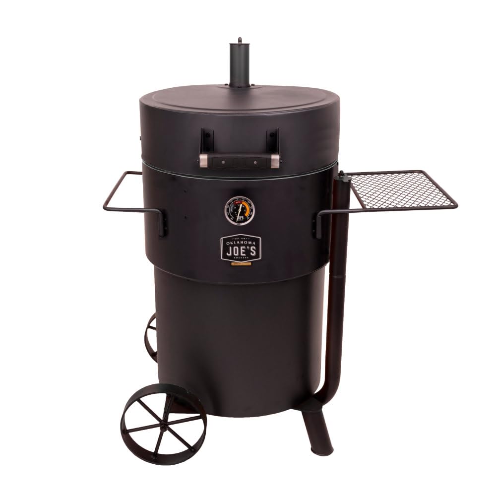 Oklahoma Joe's Bronco Pro 21.5 in. Heavy Duty Charcoal Drum Smoker and Grill with 366 sq. in. Cooking Area in Black