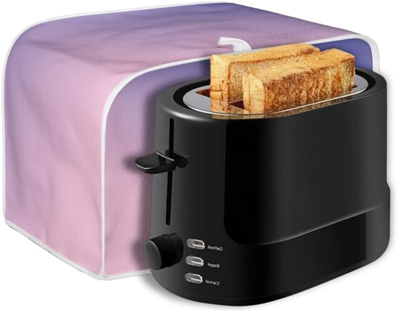 Toaster Cover 4 Slice, Wide Slot Machine Washable with Hang Loop (16x16"), Purple, 2PCS