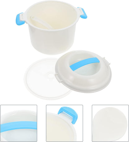 UPKOCH Mini Rice Cooker, Microwave Rice Cooker Steamer Bowl with Rice Paddle for Vegetables, Quinoa, Oatmeal, Ramen