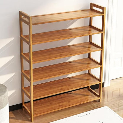 YABEY 6 (26.77 9.84 35.43)"(L Tiers Natural Bamboo Shoe Rack x x x W x H)