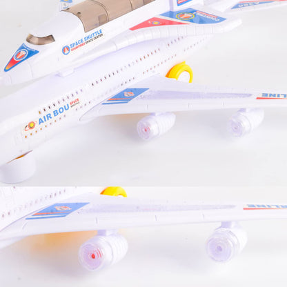 Liberty Imports Electric Airplane Space Shuttle Carrier Transporter Bump and Go Kids Action Toy - Big Model Jumbo Jet with Flashing 3D Lights and Realistic Aircraft Plane Sounds