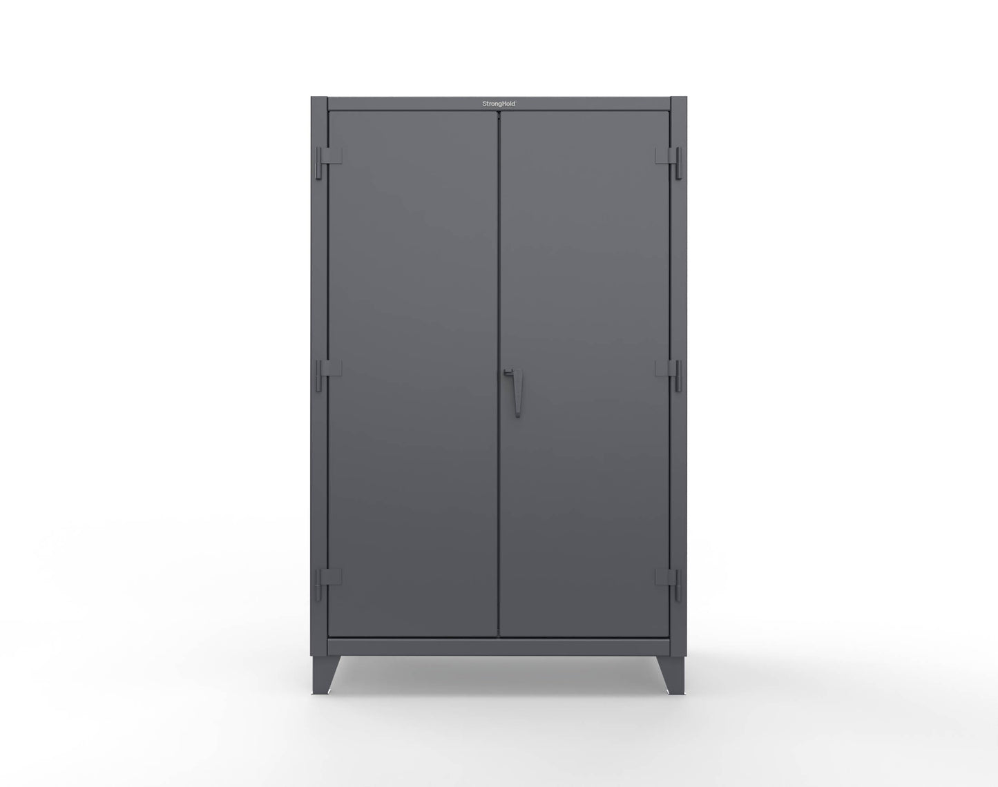 Strong Hold, 48" W x 24" D x 78" H, Industrial Cabinet, Heavy-Duty, Welded and Assembled, 12-Gauge Steel, Dark Gray, 4 Adjustable Shelves with 1,200 lbs. Capacity Each - Made in The USA, 46-244