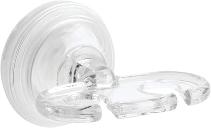 iDesign BPA-Free Plastic Bathroom Suction Toothbrush Holder, 2.75" x 2.25" x 2", Clear