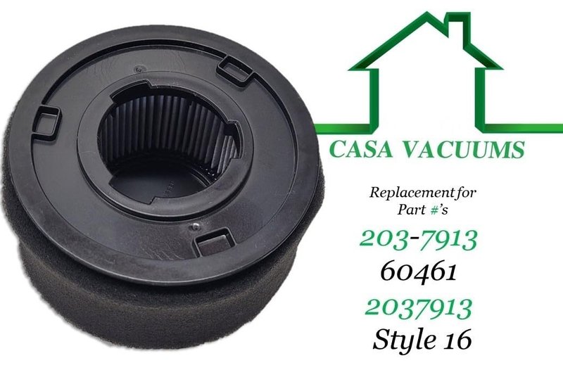 2 32R9 Filters for Bissell Power Force - Helix Turbo - Powergroom - Easy Vac Bagless Upright Vacuum Cleaner. Inner and Outer Circular Filter Set. Part # 203-7913 60461 2037913 Style 16