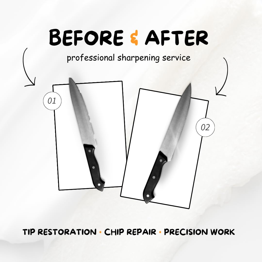 Knife Sharpening Service by Mail, Professional Blade Repair, Razor-Sharp Results, Insured and Trackable Shipping, Sharpen Up 365 Kit Included (14 Knives)