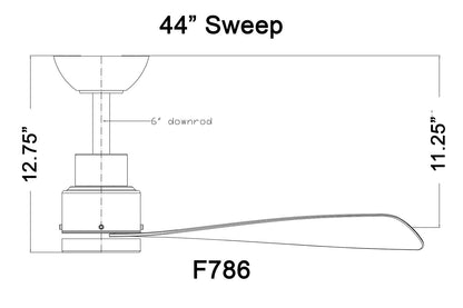 Minka Aire F786-SBR/WHF Simple - 44 Inch Ceiling Fan in Soft Brass with Flat White Blades