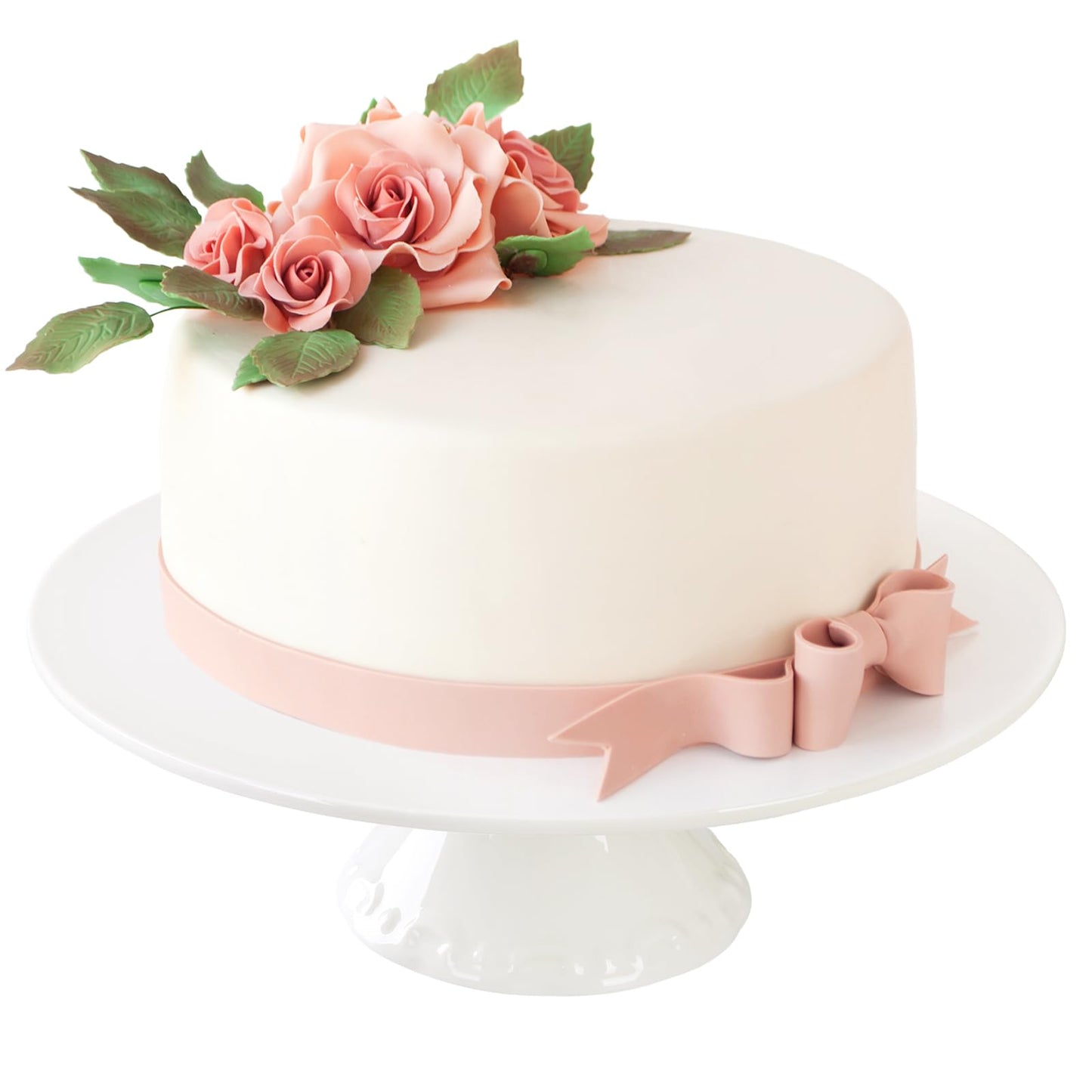 BPFY White Porcelain Cake Stand 10 Inch, Round Dessert Stand, Display Cupcake Stand for Party, Weddings, Birthday, Baby Shower