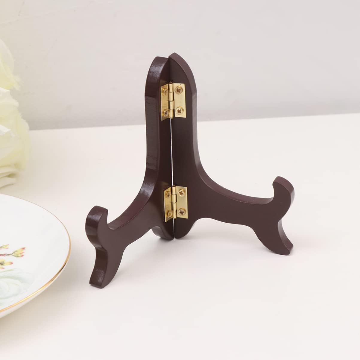 Gatuida Wooden Plate Holder, Decorative Plate Display Stand, Picture Easel Holder