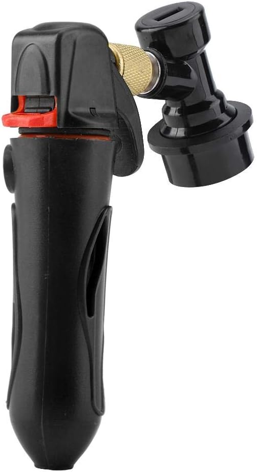 Portable Homebrew Keg Charger, Handheld CO2 Injector Draft Beer Dispenser for Homebrew Soda Valve (Black)