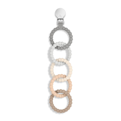 Ryan & Rose Cutie Clinks Attachable Teether Chew Toy for Babies (Neutral)