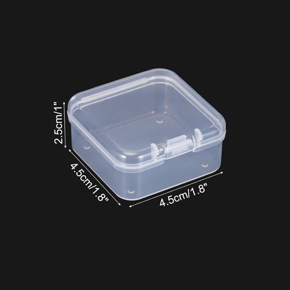 PATIKIL Clear Storage Box, 4.5x4.5x2.5in, 6Pack Stackable Plastic Organizer Container for Bead Jewelry Art