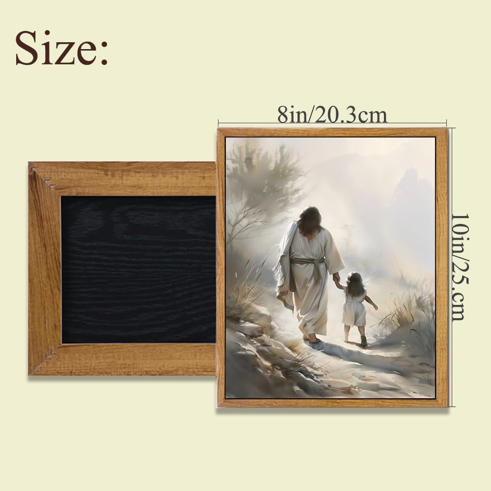 ARTZIO Canvas for Painting with Framed Jesus Religious Wall Art, Home Kids Girls Room Decor, 8x10in Ready to Hang