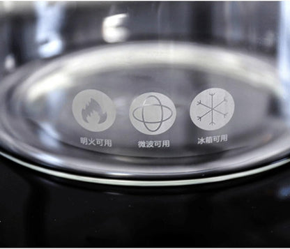 YARDWE Clear Glass Cooking Pot, Glass Saucepan for Noodles, Soup, Salad