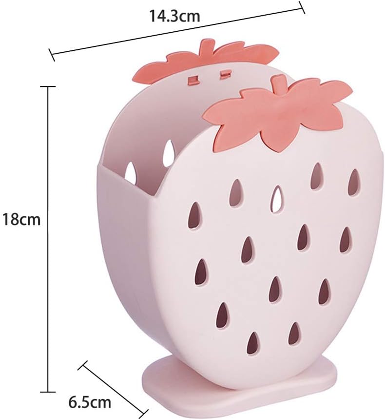 AKOAK 1 Pack Strawberry Cutlery Storage Box, Suitable for Storing Spoons, Chopsticks, Knives, and Utensils
