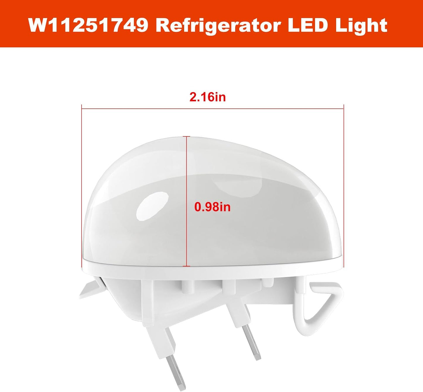 W11251749 Refrigerator Light Bulb Compatible with Whirlpool Kenmore Amana, Replaces W11449273 W11520324 W11468934