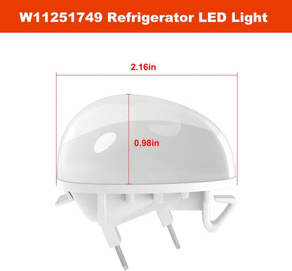 W11251749 Refrigerator Light Bulb Compatible with Whirlpool Kenmore Amana, Replaces W11449273 W11520324 W11468934