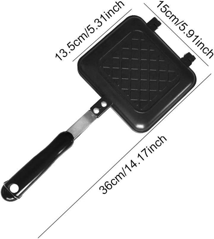 Double-Sided Frying Pan, Non-Stick Sandwich Maker, Grilled Sandwich and Panini Maker, Waffle Pancake Griddle Pan
