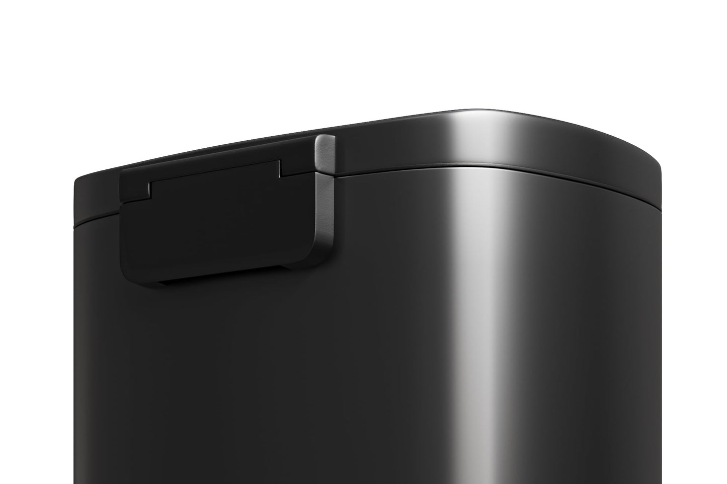 Garvee 13 gal / 50 L Metal Kitchen Trash Can with Lid, Large Rustproof Garbage Can for Kitchen, Step-on Trash Bin with Inner Bucket, Rear Handle, Soft Close Lid, Black