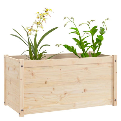 Mhdvray Rustic Raised Garden Bed Set of 2 Large Outdoor 39.4 x 39.4 x 19.7 in Solid Pinewood Planters Brown Untreated Wooden Elevated Planter Box for Patio Balcony Porch