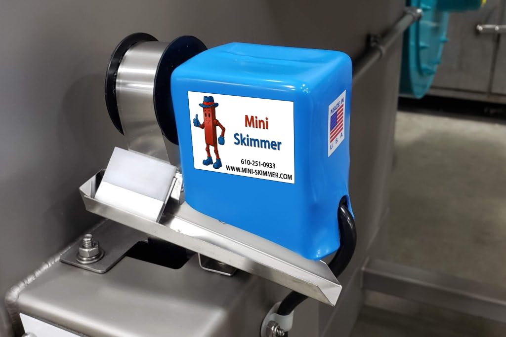 Mini-Skimmer Stainless Steel Belt Oil Skimmer MSB-B, 1 GPH Oil Removal, for Coolant Tanks, Parts Washers, Ultrasonic Cleaners (8" Reach (30 RPM))