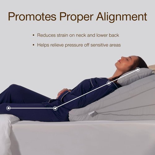 Coop Home Goods Adjustable Wedge Pillow, Ergonomic Memory Foam Pillow for Elevated Leg & Back Support, Pregnancy, Acid Reflux, Sleep Comfort & Recovery, CertiPUR-US & GreenGuard Gold Certified