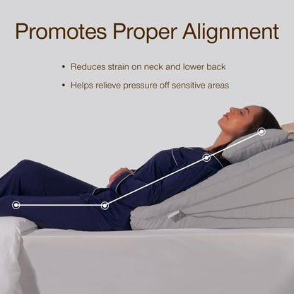 Coop Home Goods Adjustable Wedge Pillow, Ergonomic Memory Foam Pillow for Elevated Leg & Back Support, Pregnancy, Acid Reflux, Sleep Comfort & Recovery, CertiPUR-US & GreenGuard Gold Certified
