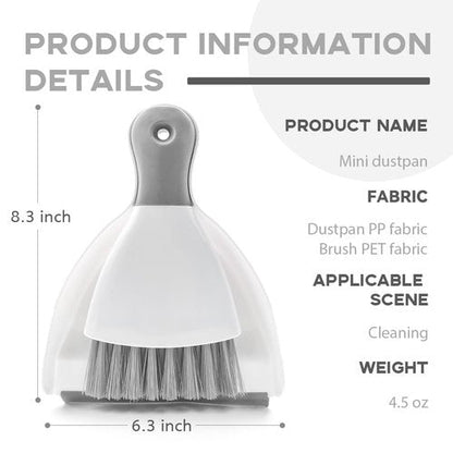 Dust pan Broom Brush Dustpan - Dustpan and Brush Set,Mini dust Pans with Brush,Dust Pan and Brush Set for Table, Key Board, Cat, Dog and Other Pets, Dust Pan Brush Nesting Tiny Cleaning Broom（Gray）