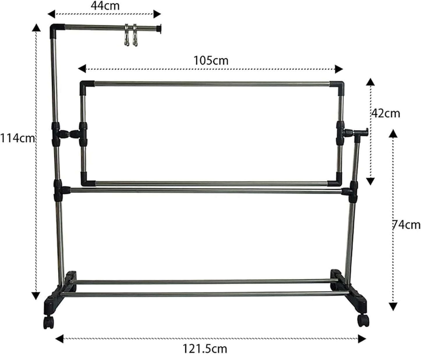 Embroidery Stand, Adjustable Cross Stitch Holder, Stainless Steel Floor Frame ,with Pulley ,for Cross Stitch, Craft, and Sewing Projects