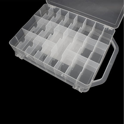 Chemlliy 46 Grids Sewing Organizer, Double Sided Thread Box Storage, Portable Clear Plastic Organizer Box for Embroidery and Sewing Threads, Embroidery Floss, Crafts, Small Toys (Clear)