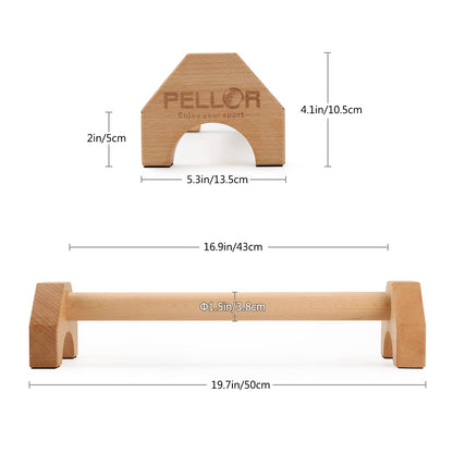 PELLOR Push Up Board, Pushup Stands with Sports Wristbands Wood Parallette Push Up Bar Portable Fitness Gym Gear Equipment with Anti-Slid Mat Workout Push Up Stand Exercise Women Men