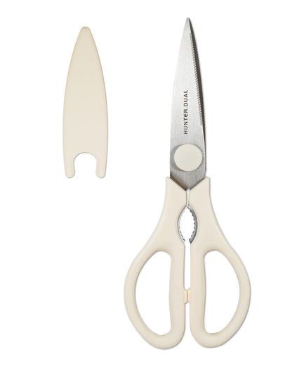 Kitchen Scissors for Food, HUNTER.DUAL Heavy Duty Come Apart Poultry Shears for Cooking, All Purpose for Cutting Chicken, Meat, Fish & Vegetables (Cream, 8.35 Inch)