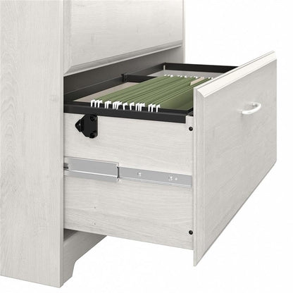 UrbanPro 2 Drawer Lateral File Cabinet, Linen White Oak Finish, Engineered Wood, 32W x 20D x 30H, Full-Extension Ball Bearing Slides, Accepts Letter Legal A4 Files, Traditional Home Office Filing