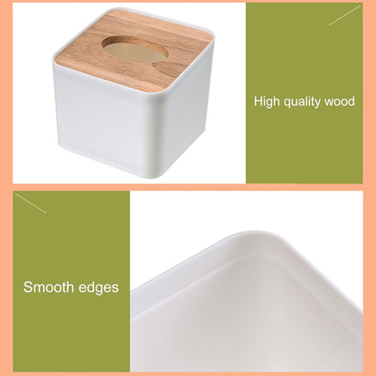 VEAREAR Sturdy Tissue Box Cover for Disposable Paper Facial Tissues, Mini Square Tissue Dispenser Holder for Bathroom