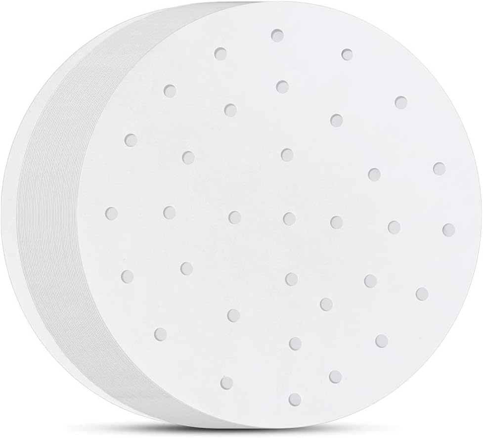 9 Inch Air Fryer Liners - Set of 200 Nonstick Parchment Paper for Air Fryer, Steaming Basket, and More