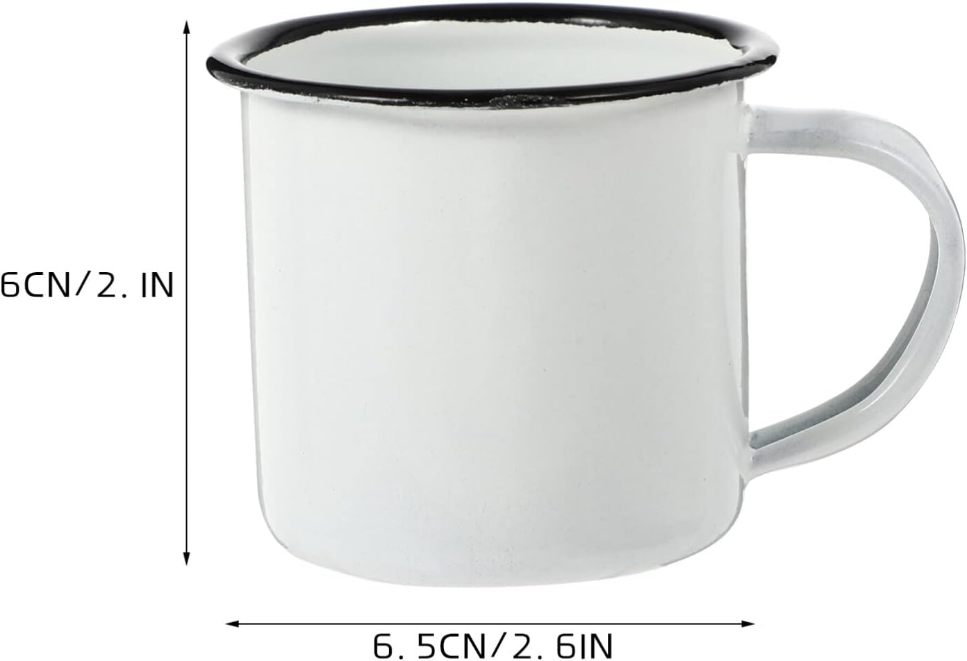 Vintage Enamel Cup, Iron Mugs, Tea Mug with Handle, Mini Wine Camping Mug, Retro Drink Tumbler for Coffee, White