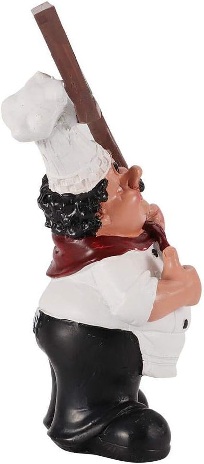 AUNMAS French Chef Welcome Board Decorative Figurine, Chef Figures Statue for Home Bar Coffee Shop Decor
