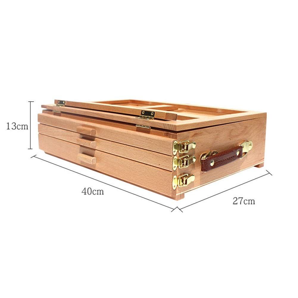 Easel Table Easels for Artists Wood Drawing Board Wooden Drawer Folding Oil Painting Box Portable Artists Craft Box