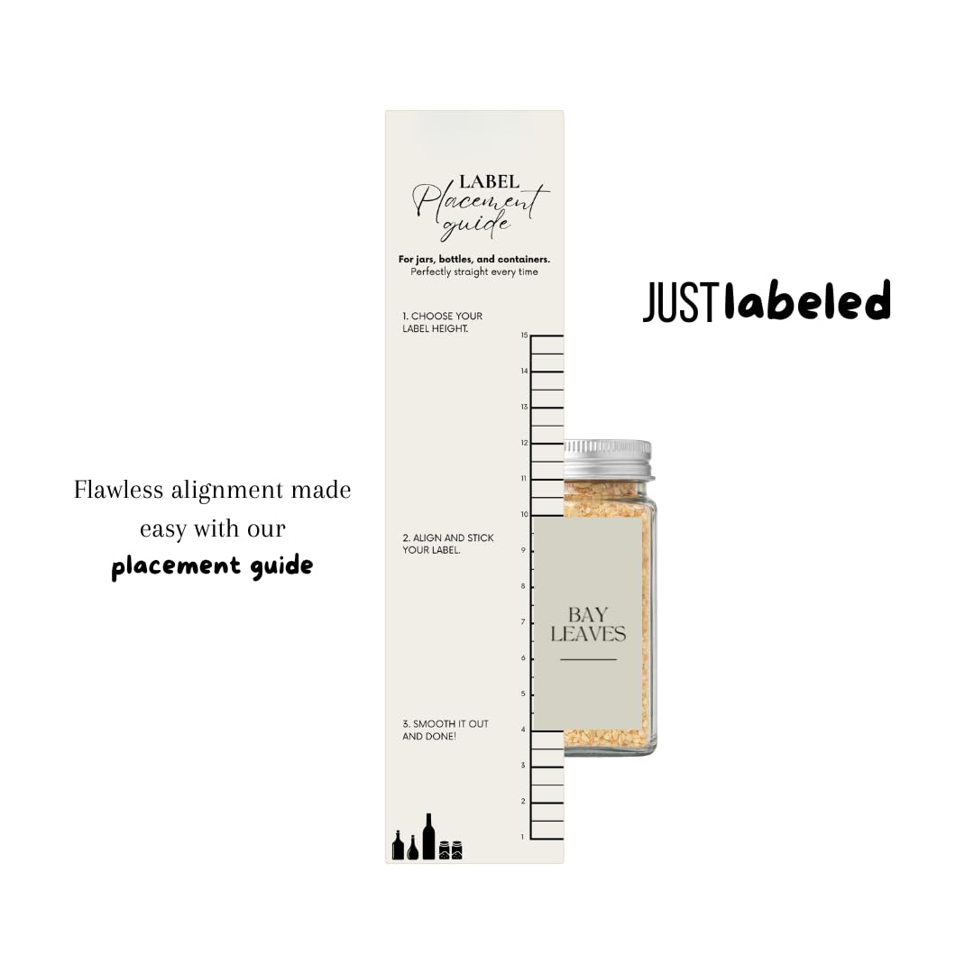 Spice Labels - 168 Aesthetic Beige Spice Labels for Jars - Waterproof Stickers for Spice containers - Preprinted Minmalist Oilproof Herbs & Seasoning Labels
