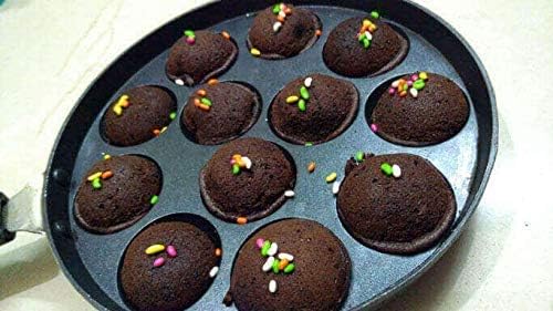 Non Stick Appam Maker, 12 Cavity Appam Patra Pan with Stainless Steel Lid
