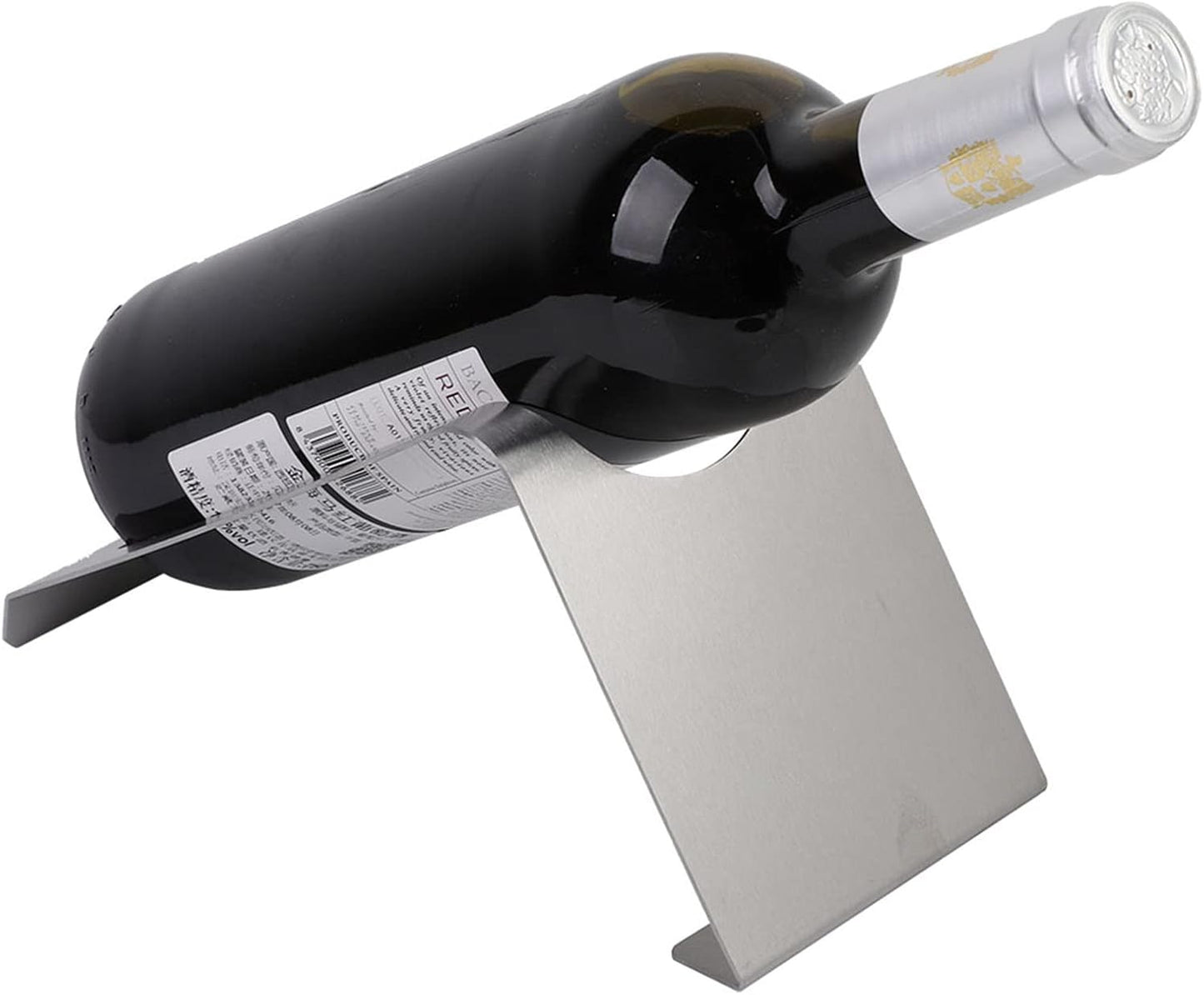 Zerodis Wine Holder - Stainless Steel Single Wine Bottle Rack for Kitchen Pantry Cabinet Bar Display Stand