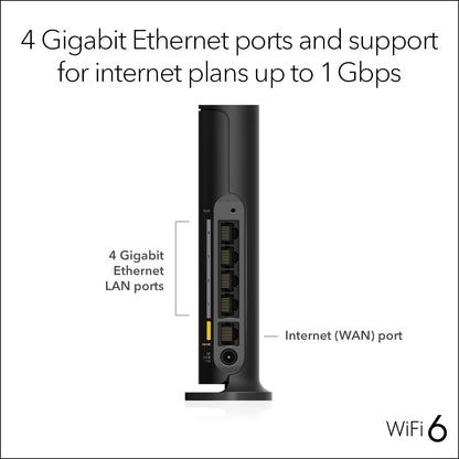 NETGEAR 4-Stream WiFi 6 Router (R6700AX) – Security Features, AX1800 Wireless Speed (Up to 1.8 Gbps), Covers up to 1,500 sq. ft., 20 Devices – Free Expert Help