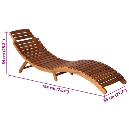 ZQQLVOO Sun Lounger with Table Royal Blue, Wood Solid Acacia Wood Standard Outdoor Chaise Lounge Sunbed for Beaches Pools